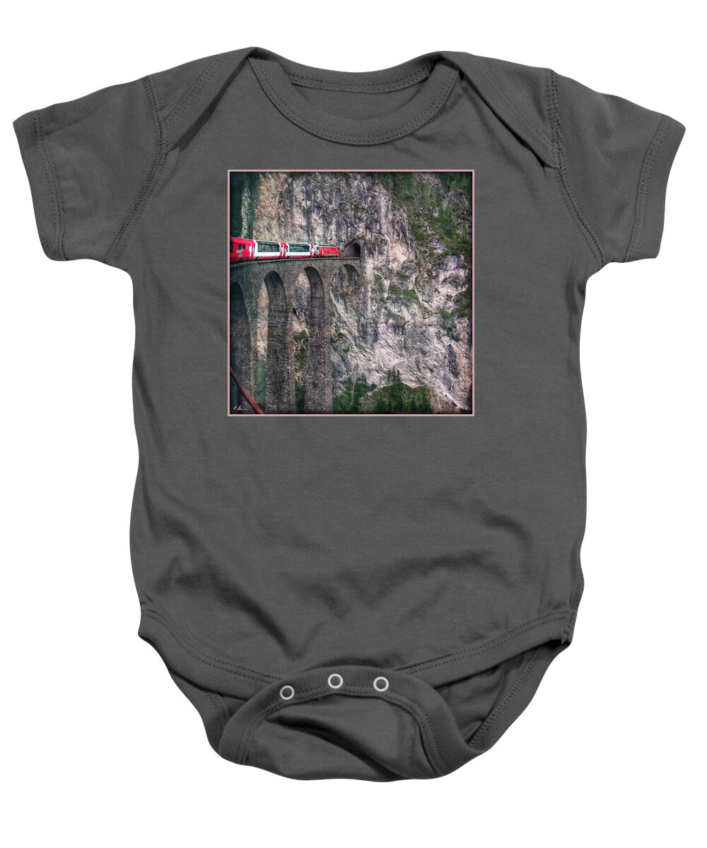 Switzerland Baby Onesie featuring the photograph Rock Wall with Rockhole by Hanny Heim