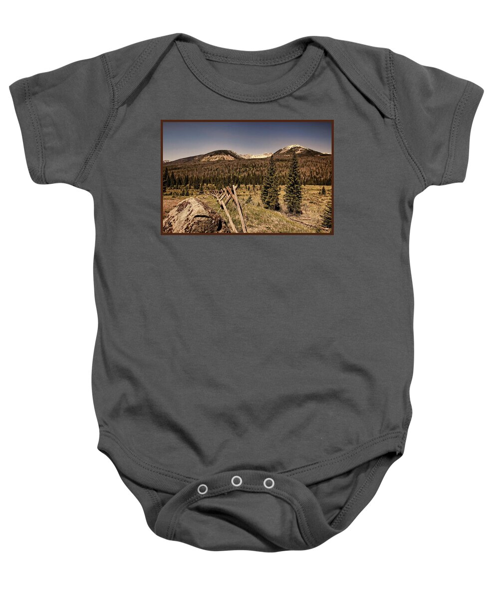 Rocky Mountain Baby Onesie featuring the photograph Rocky Mountain National Park Vintage by Judy Vincent