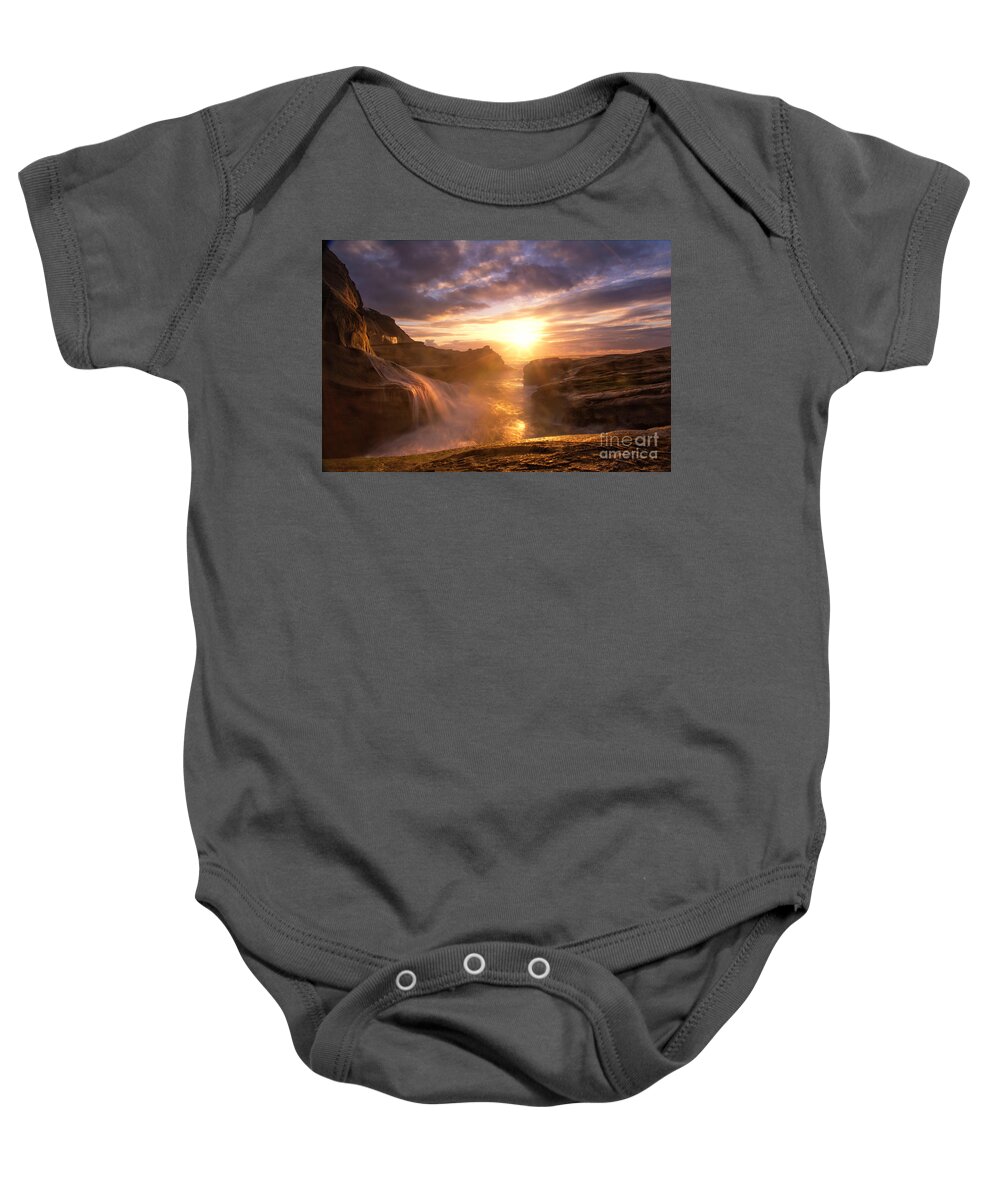 Oregon Baby Onesie featuring the photograph Rocky Oregon Coast 1 by Timothy Hacker