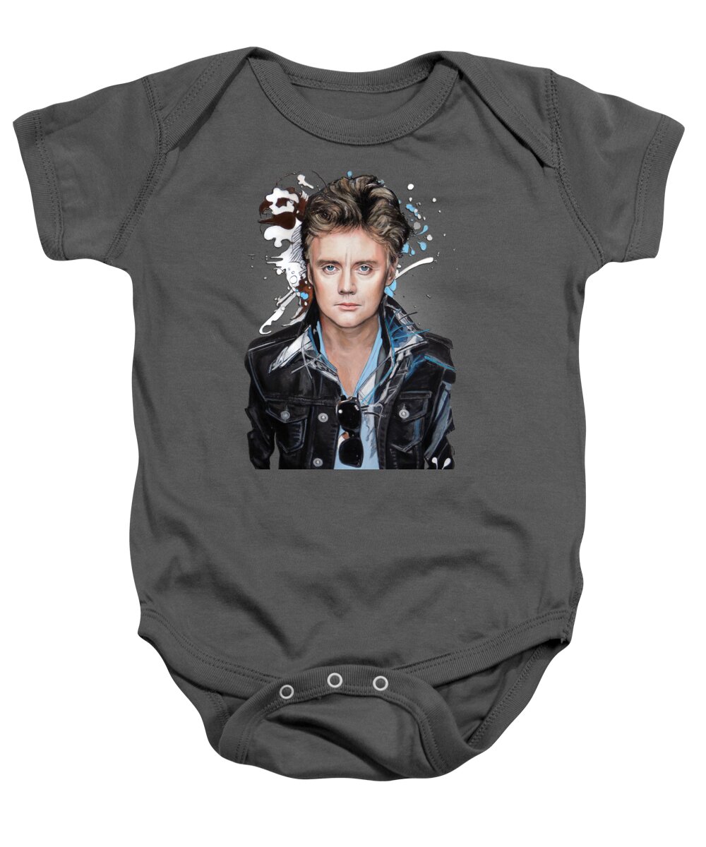 Roger Taylor Baby Onesie featuring the pastel Roger Taylor by Melanie D
