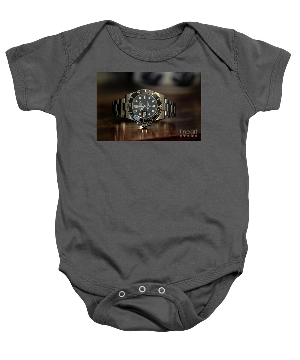 Submariner Baby Onesie featuring the photograph Swiss Made by Dale Powell