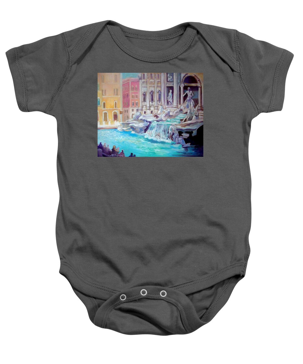 Fontana Di Trevi Rome Italy Baby Onesie featuring the painting Rome Italy by Paul Weerasekera