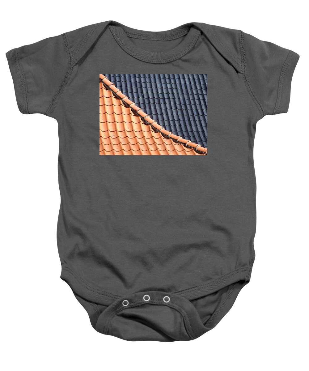 Roof Tiles Baby Onesie featuring the photograph Roof Tiles by Helen Jackson