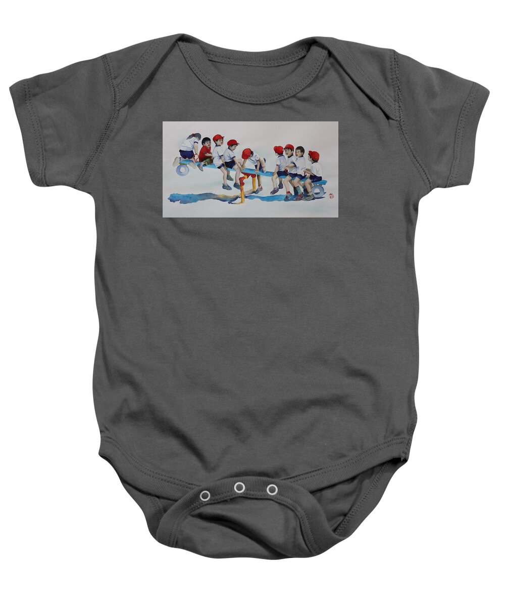 Play Baby Onesie featuring the painting Room for More by Kelly Miyuki Kimura
