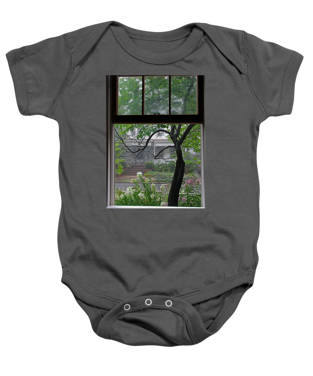 Window Baby Onesie featuring the photograph Room with a Rainy View by Juergen Roth