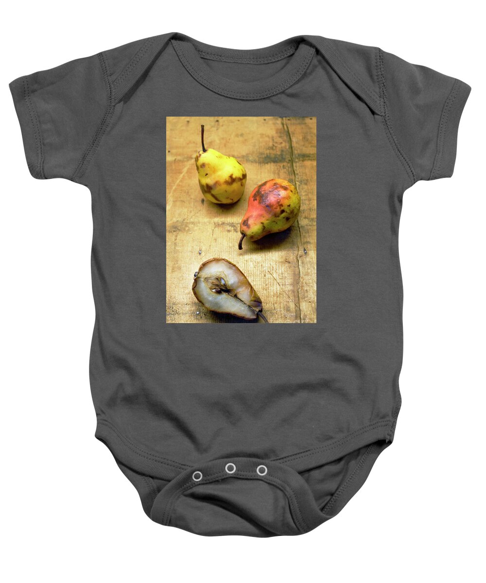Pear Baby Onesie featuring the photograph Rotting Pears by Jill Battaglia