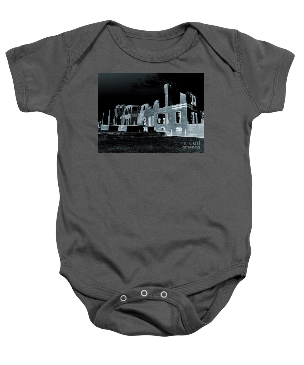Ruin Baby Onesie featuring the photograph Ruins At Night by D Hackett