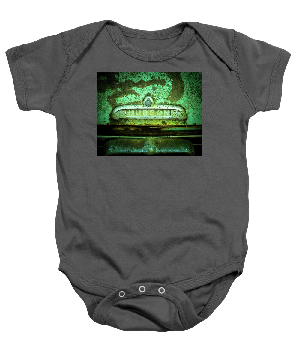 Vehicle Baby Onesie featuring the photograph Rusted Hudson by Rod Kaye