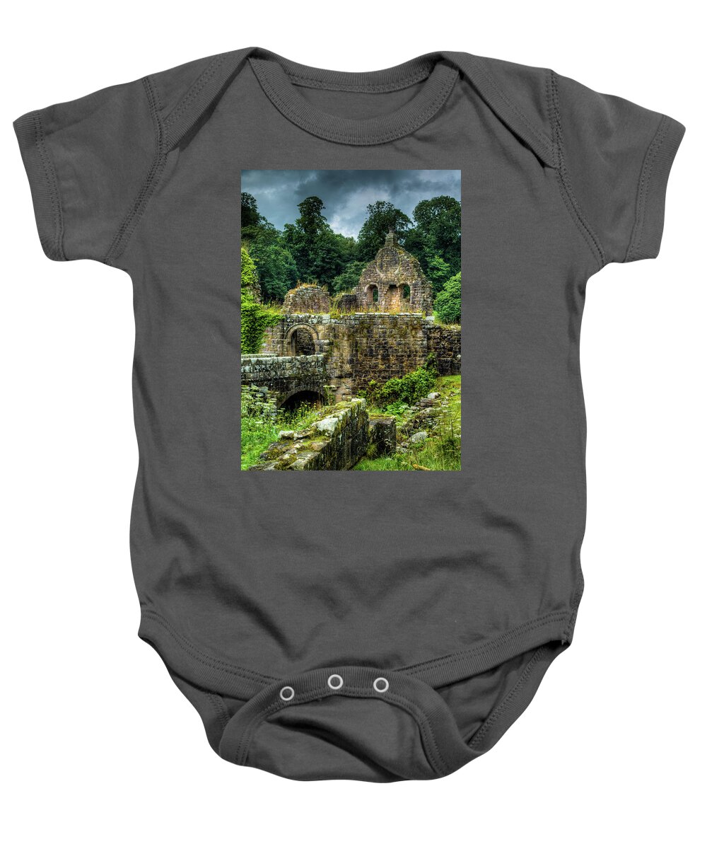 Europe Baby Onesie featuring the photograph Rustic Abbey Remains by Dennis Dame
