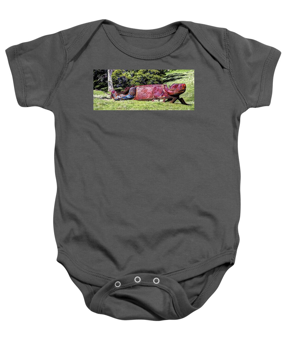  Baby Onesie featuring the photograph Rusty and Forgotten by Wendy Carrington