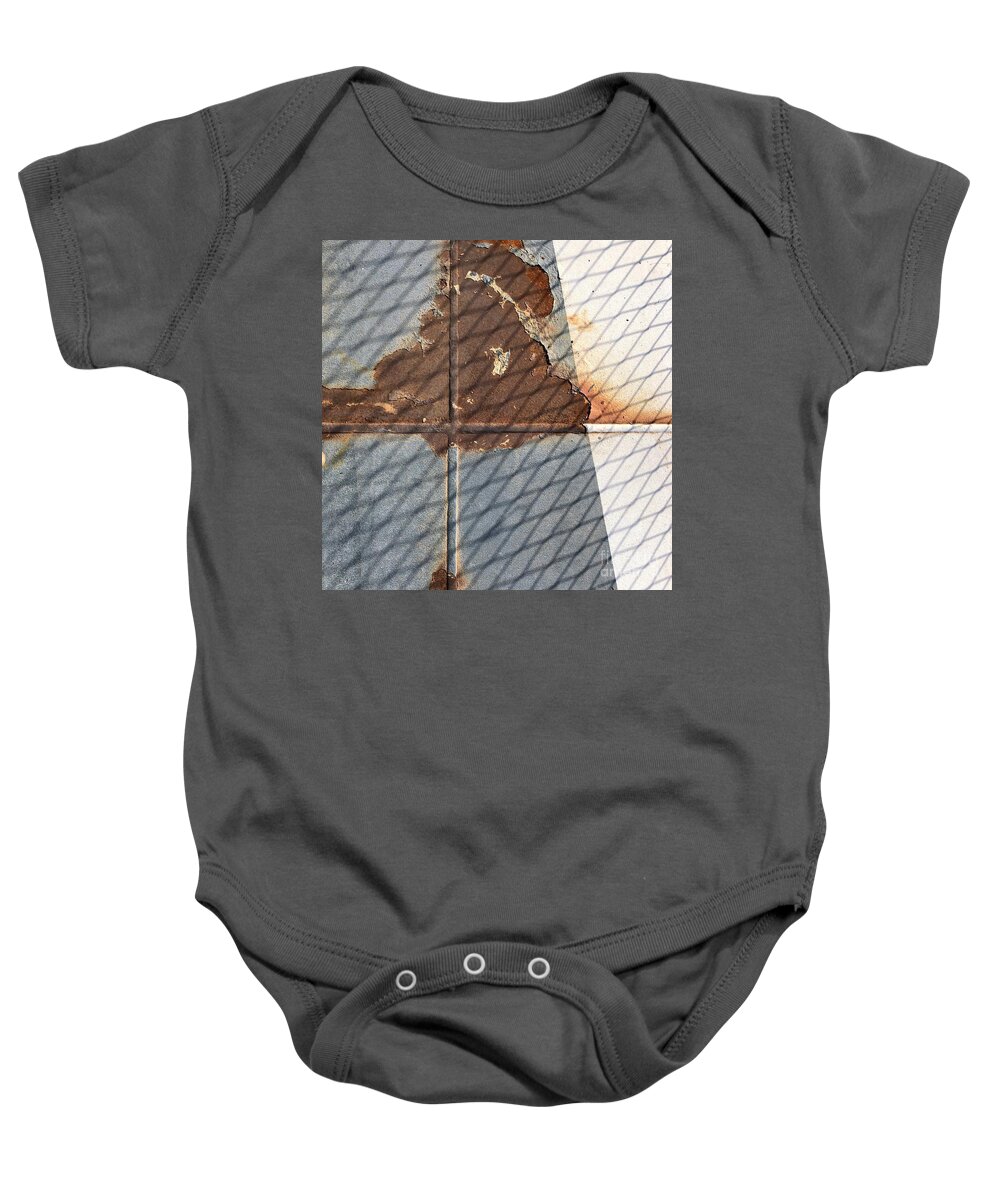 Rusty Floor Baby Onesie featuring the photograph Rusty Cross by Flavia Westerwelle