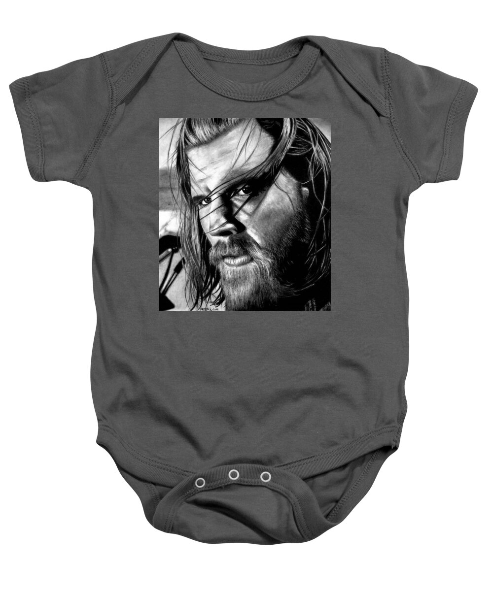 Ryan Hurst Baby Onesie featuring the drawing Ryan Hurst as Opie by Rick Fortson