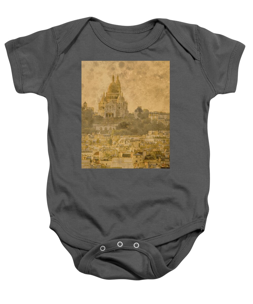 France Baby Onesie featuring the photograph Paris, France - Sacre-Coeur Oldplate by Mark Forte