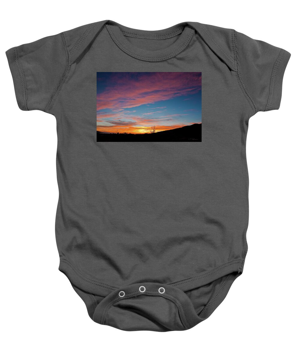 Sunset Baby Onesie featuring the photograph Saddle Road Sunset by Christopher Holmes