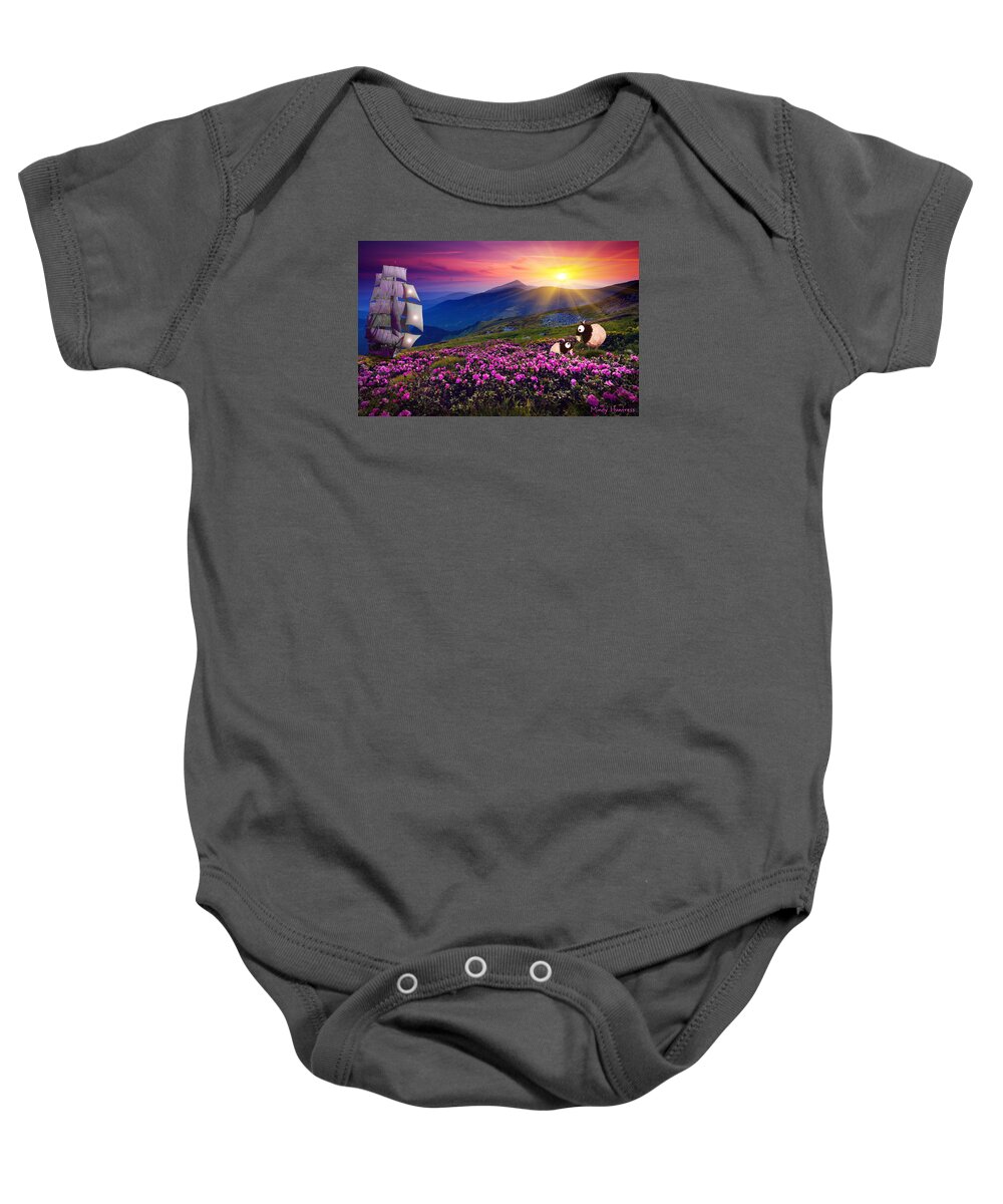 Sailing Baby Onesie featuring the painting Sail Away With Me by Mindy Huntress
