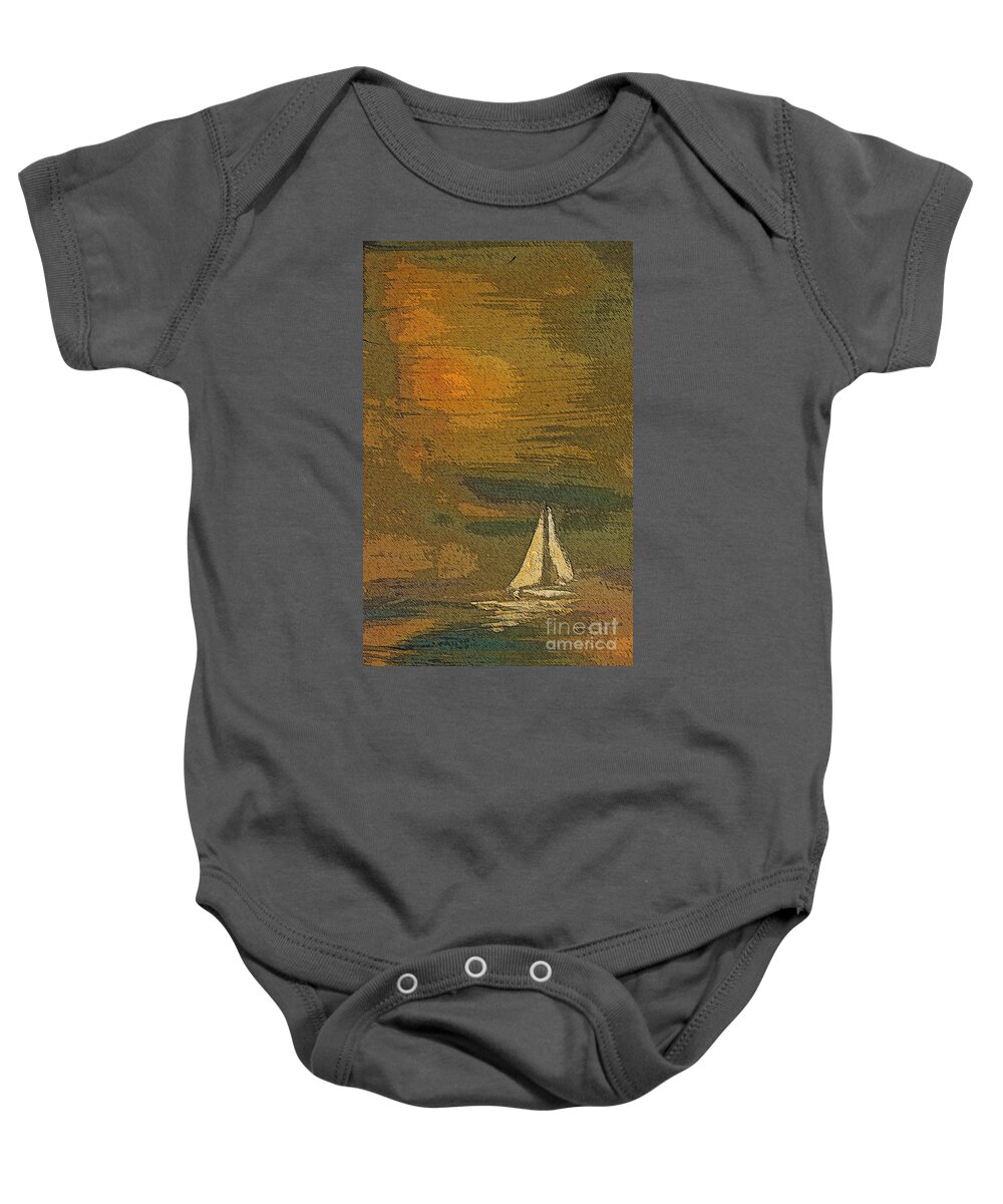 Paintings Baby Onesie featuring the painting Sailing the Julianna by Julie Lueders 