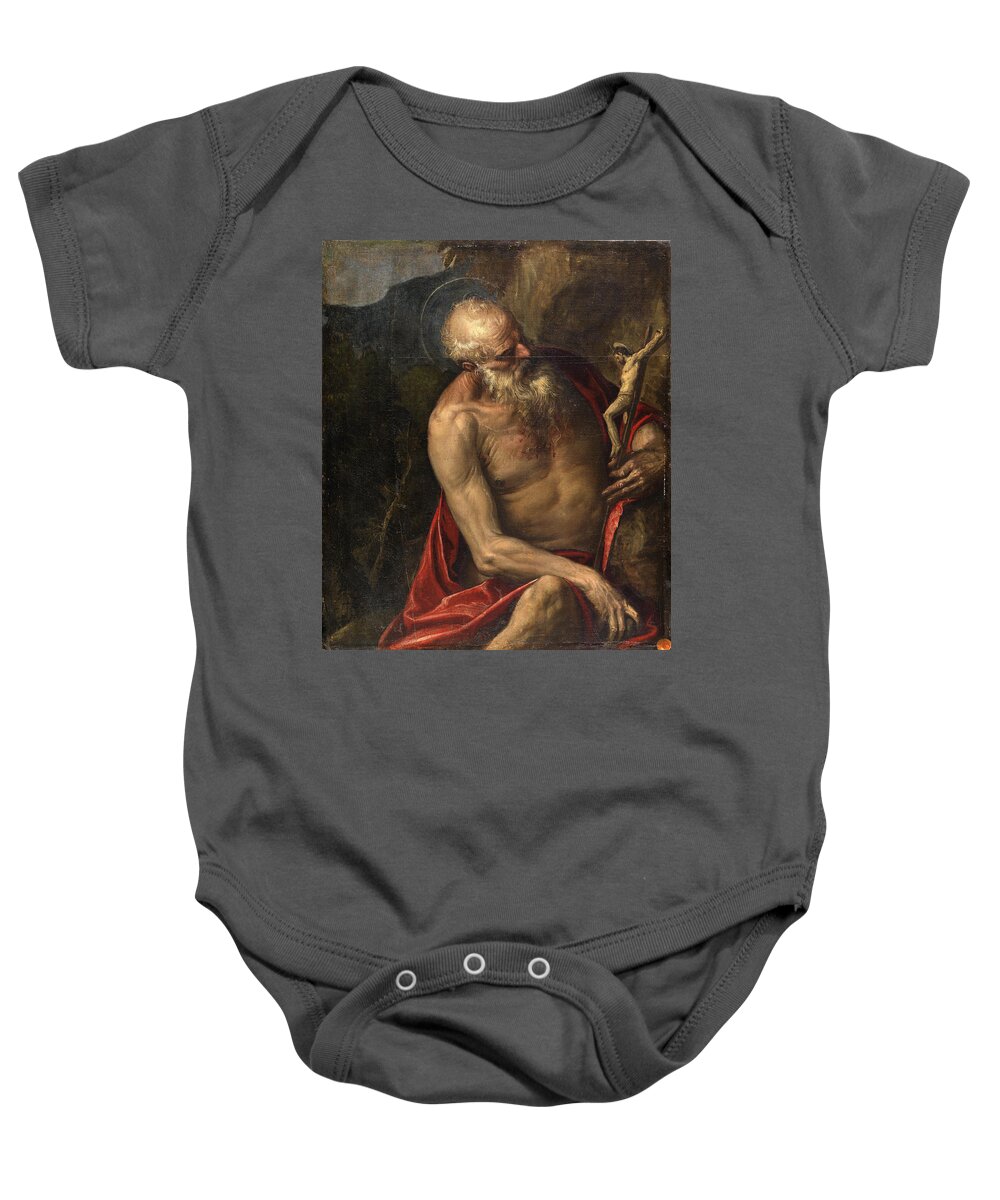 Paolo Veronese Baby Onesie featuring the painting Saint Jerome meditating by Paolo Veronese
