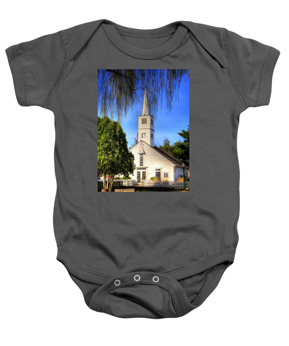 Usa Baby Onesie featuring the photograph Saint Mathais Angelican Church by Tom Prendergast