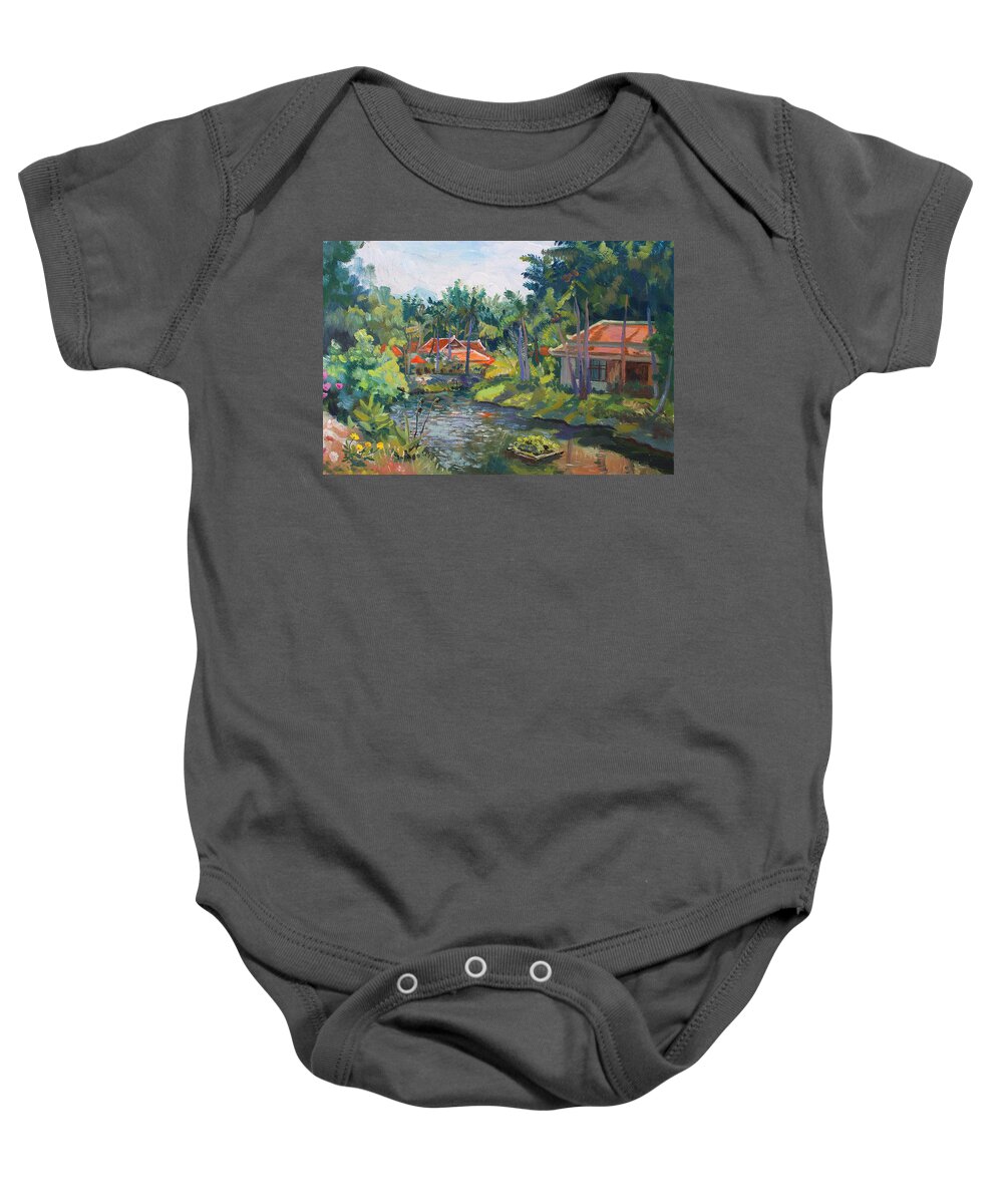 Thailand Baby Onesie featuring the painting Samui Life by Alina MalyKhina