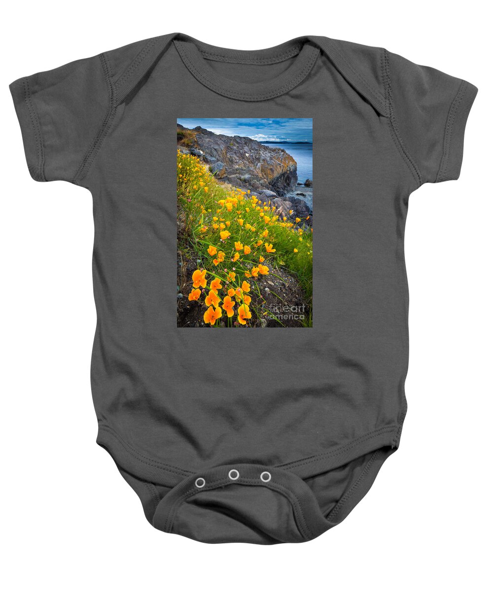 America Baby Onesie featuring the photograph San Juan Poppies by Inge Johnsson