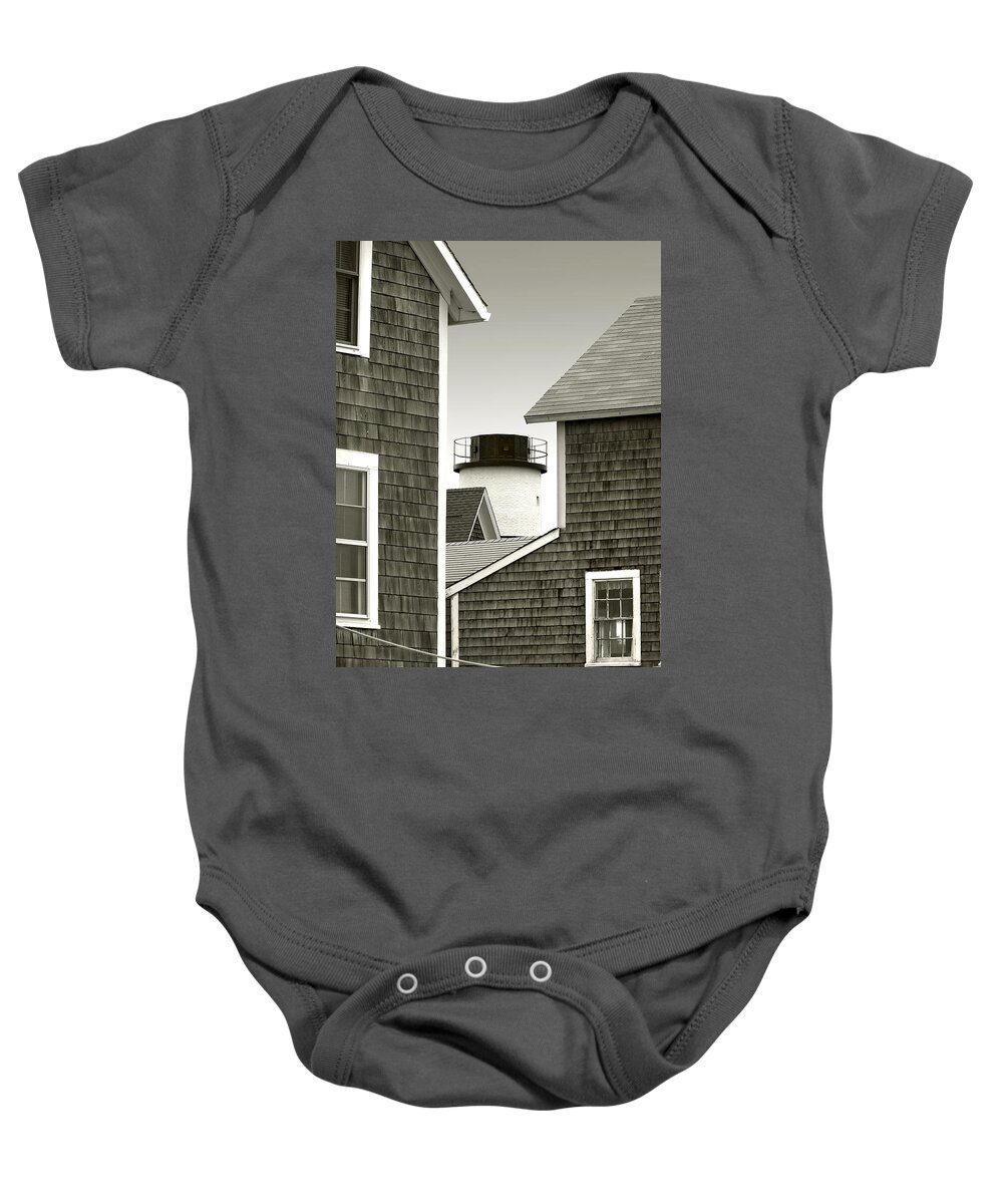 Sandy Neck Baby Onesie featuring the photograph Sandy Neck Lighthouse by Charles Harden