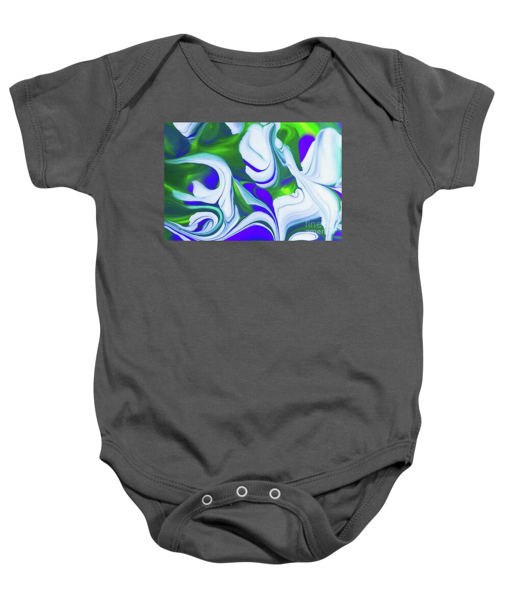 Abstract Baby Onesie featuring the painting Saturday Might by Patti Schulze