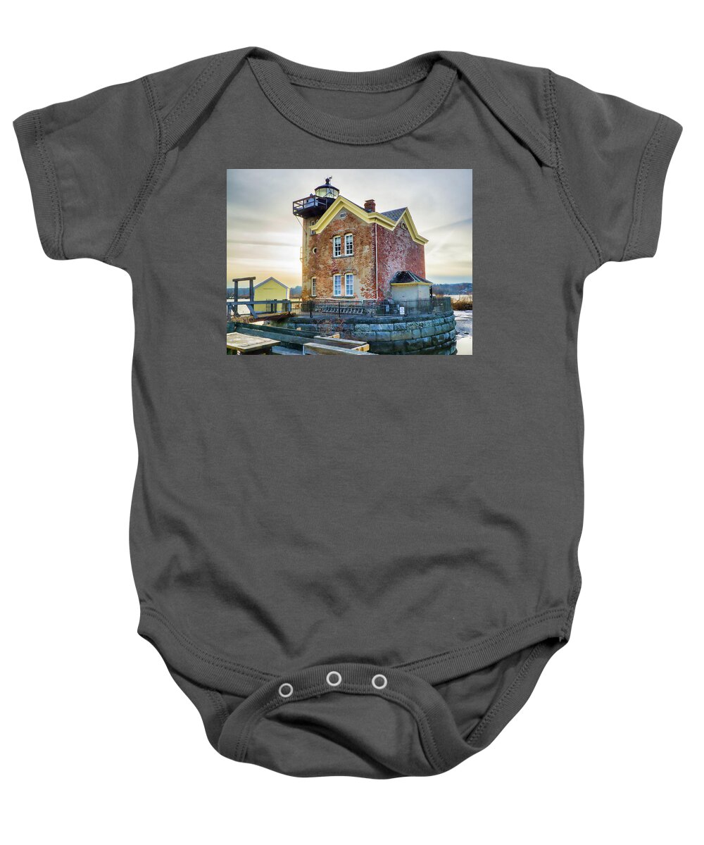 Lighthouse Baby Onesie featuring the photograph Saugerties Lighthouse by Nancy De Flon