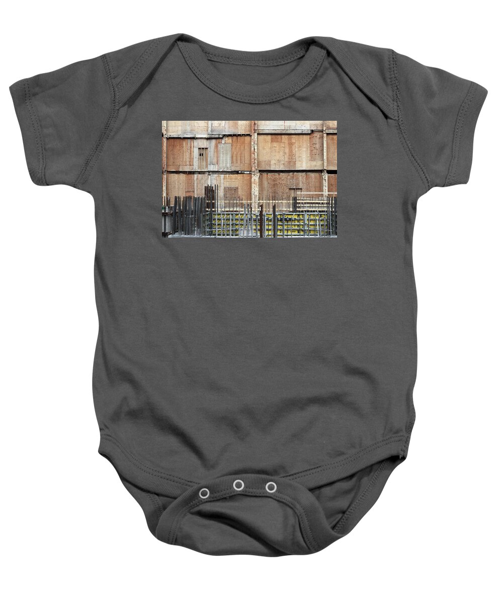 Urban Baby Onesie featuring the photograph saving facade II by Kreddible Trout
