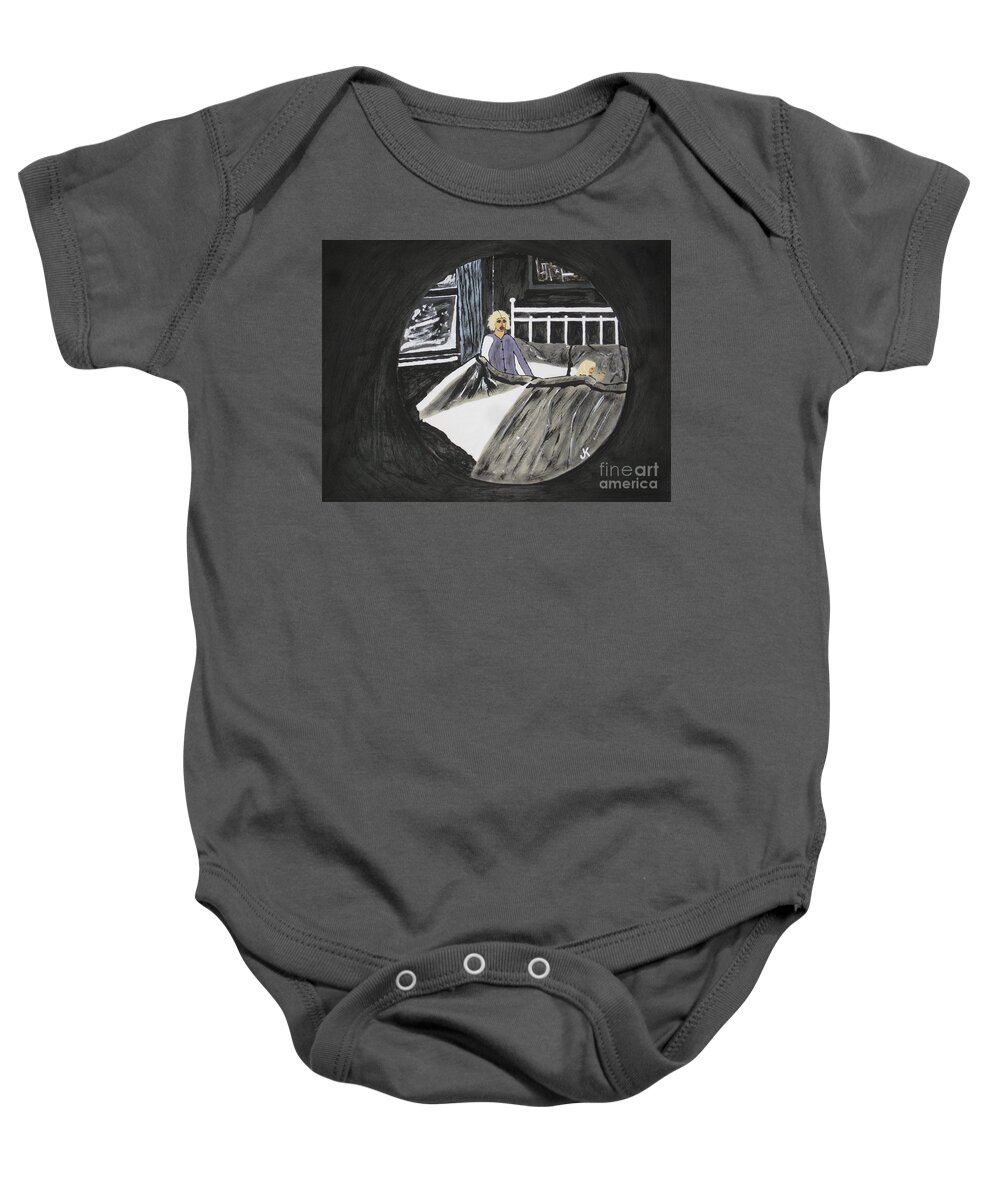  Baby Onesie featuring the painting Scary Dreams by Jeffrey Koss