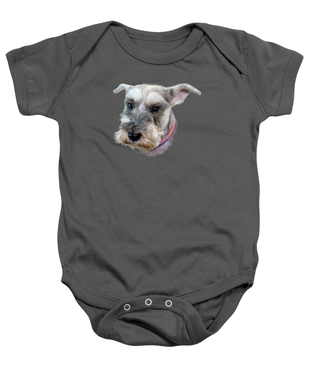 Dog Baby Onesie featuring the photograph Schnauzer - Transparent by Nikolyn McDonald