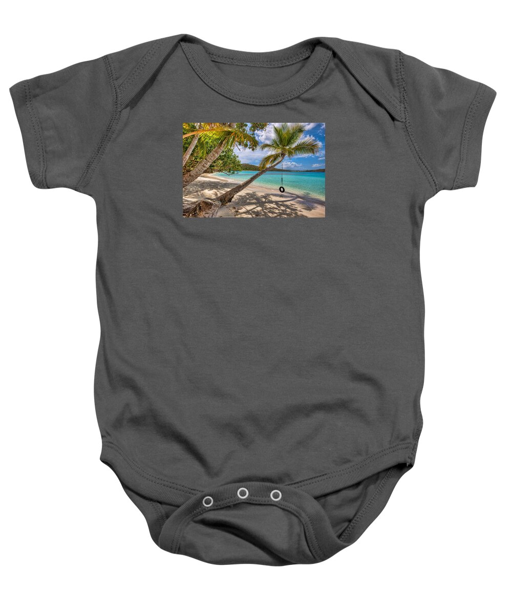 Swing Baby Onesie featuring the photograph Sea Swing by Gary Felton