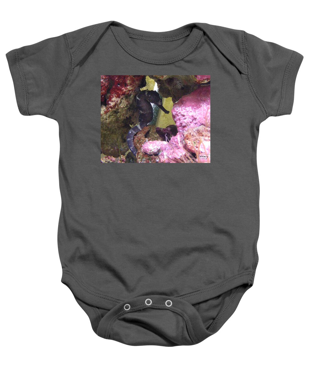 Faunagraphs Baby Onesie featuring the photograph Seahorse3 by Torie Tiffany