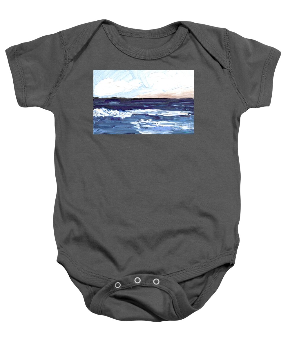Seascape Baby Onesie featuring the painting Seascape 1 by Helena M Langley