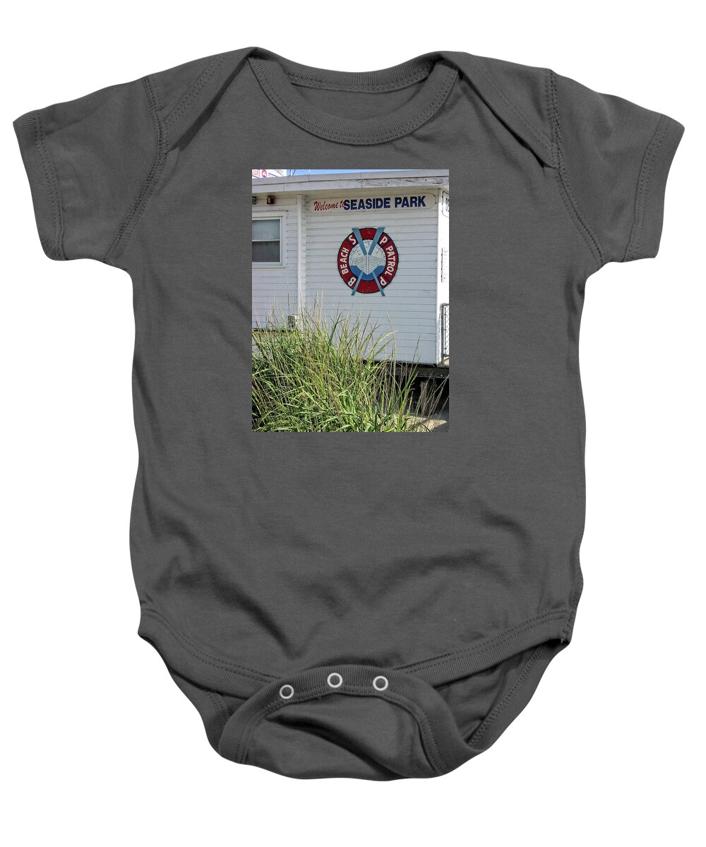 Seaside Heights Baby Onesie featuring the photograph Seaside Park Beach Patrol by Mike Martin