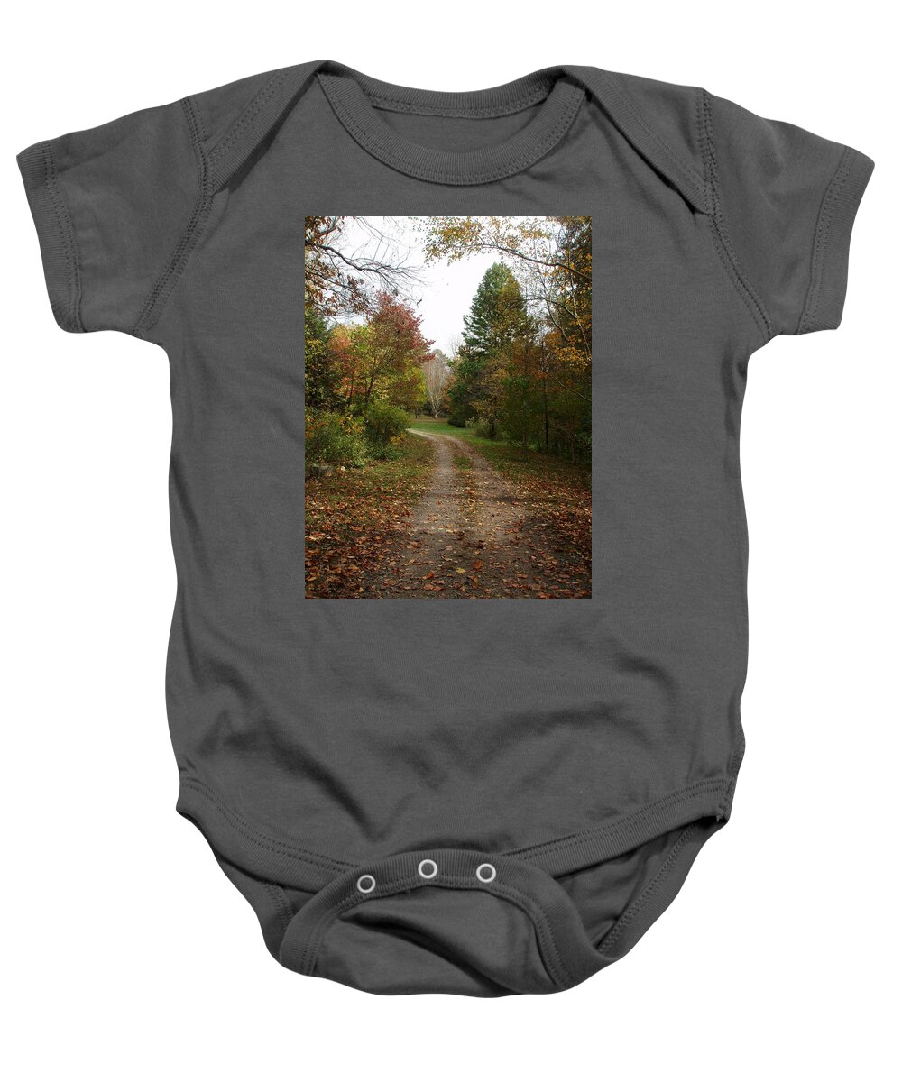 Path Baby Onesie featuring the photograph Shall We Walk Together by Allen Nice-Webb