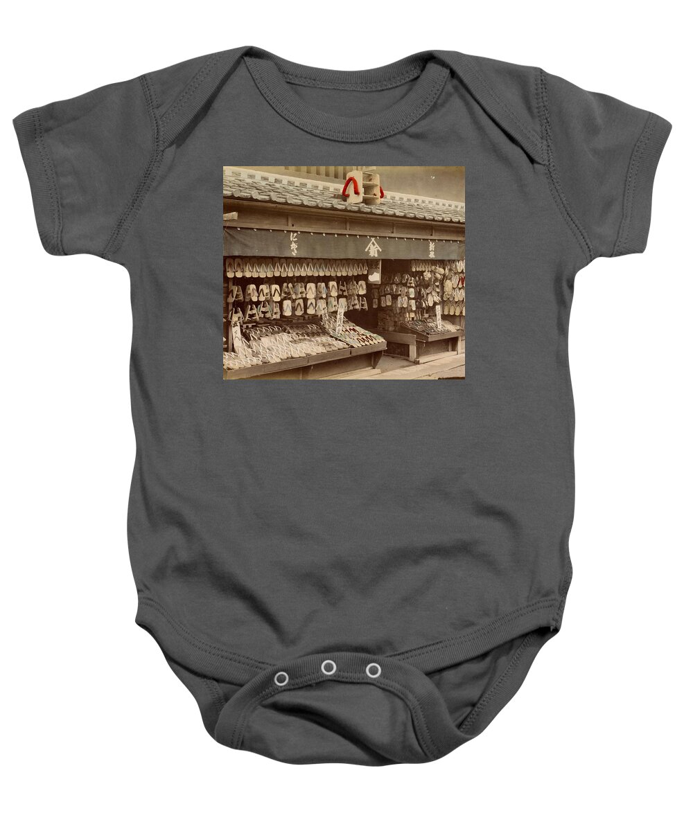 Shoe Store Baby Onesie featuring the photograph Shoe store in Japan, ca. 1890 - 1894 by Vincent Monozlay