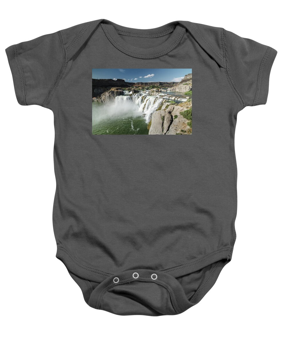 Waterfall Baby Onesie featuring the photograph Shoshone Falls by Margaret Pitcher