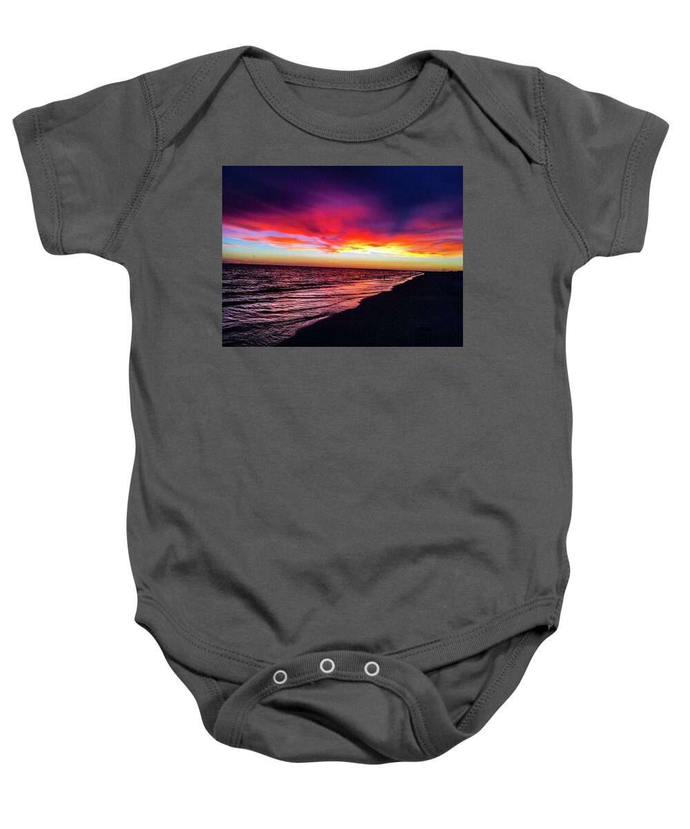Sunset Baby Onesie featuring the photograph Siesta Key Sunset by Matt Sexton