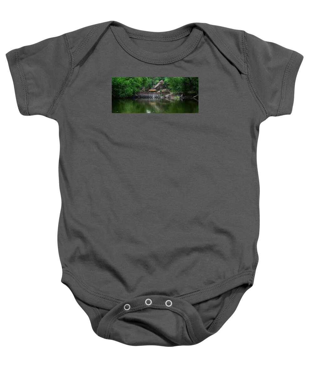 Benches Baby Onesie featuring the photograph Silent Company by Elaine Malott