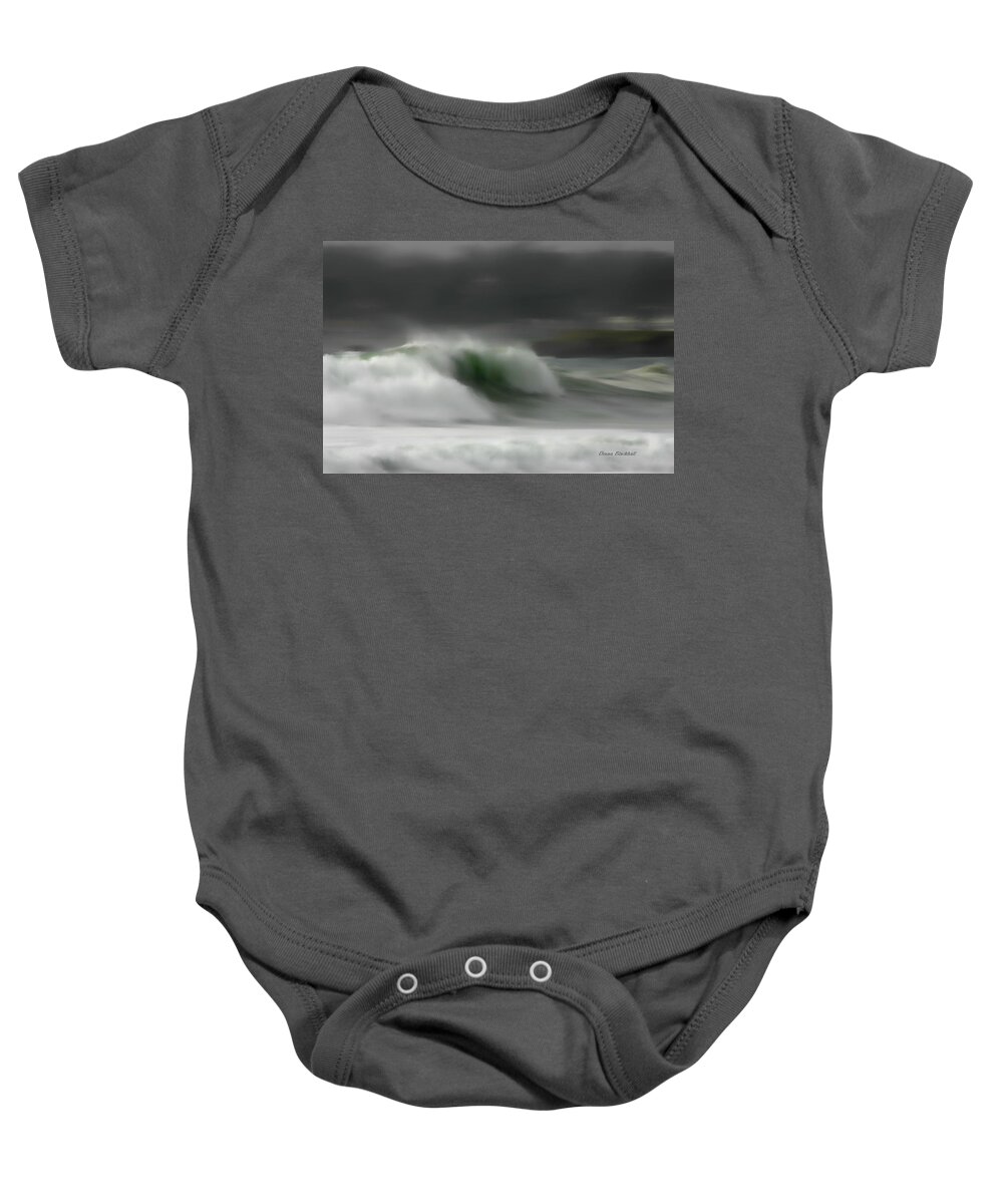 Ocean Baby Onesie featuring the photograph Silent Rush by Donna Blackhall