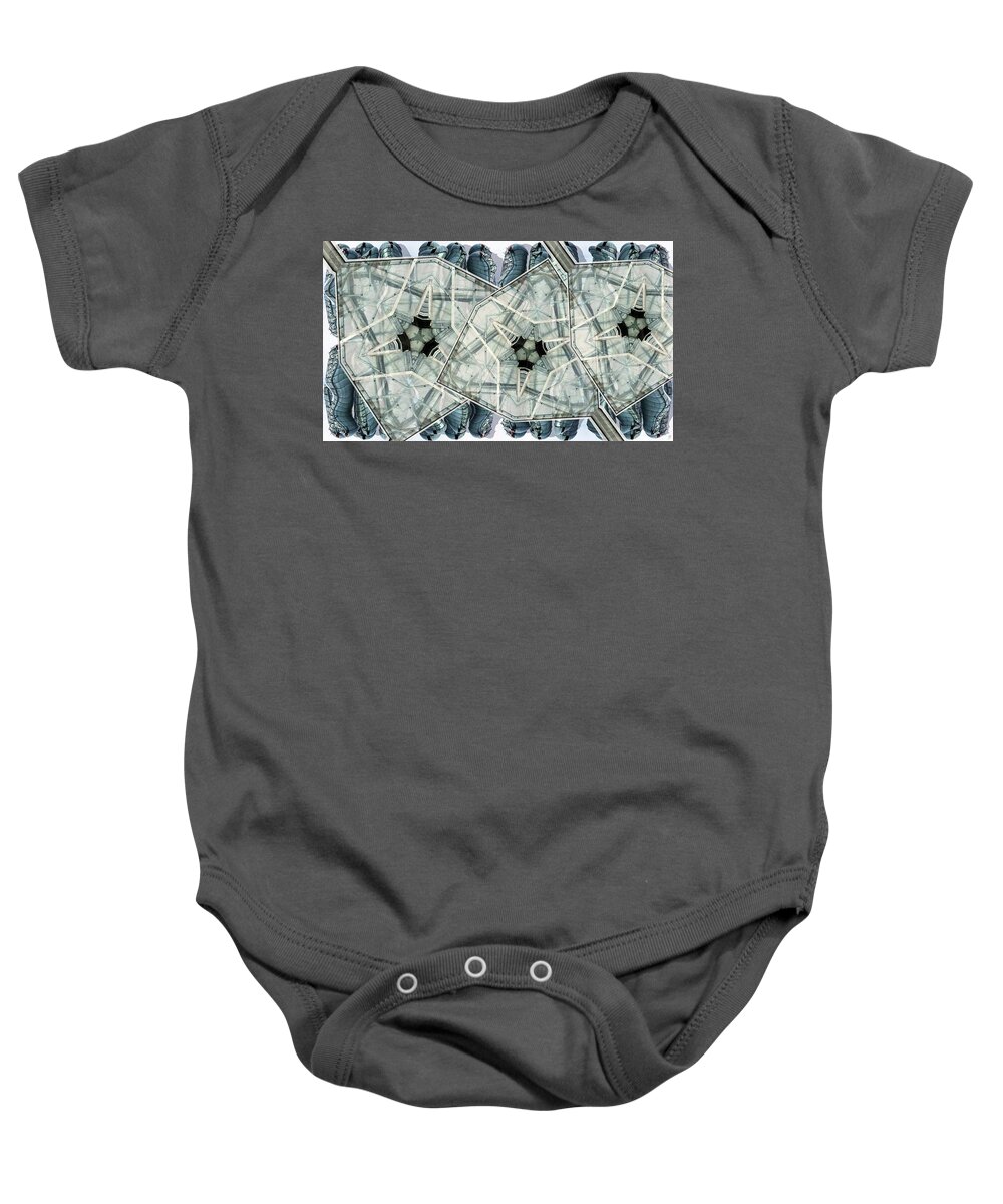Abstract Baby Onesie featuring the digital art Silos by Ronald Bissett