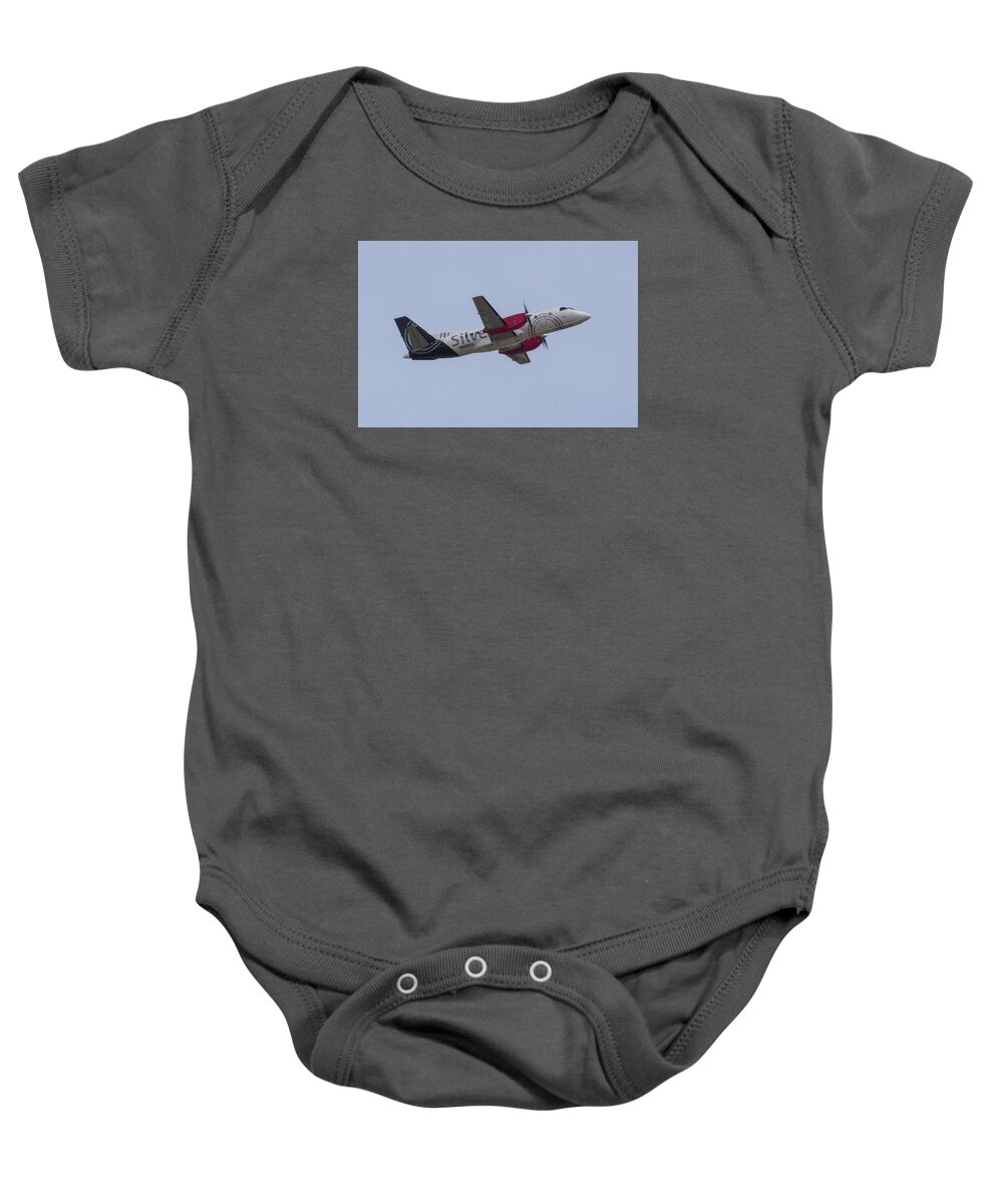 Airplane Baby Onesie featuring the photograph Silver Air by Dart Humeston