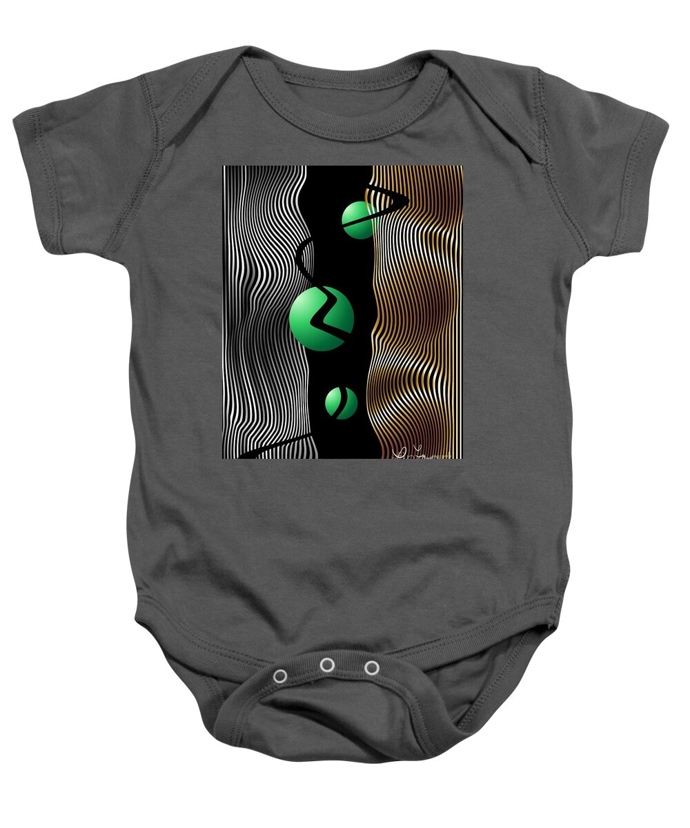 Silver Baby Onesie featuring the digital art Silver-Gold-And High Hopes by Leo Symon