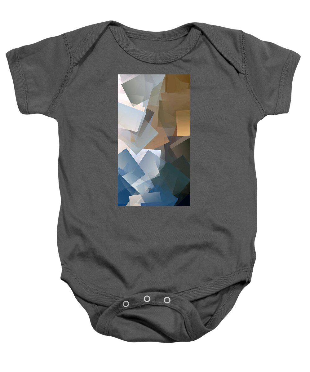 Abstract Baby Onesie featuring the digital art Simple Cubism Abstract 78 by Chris Butler
