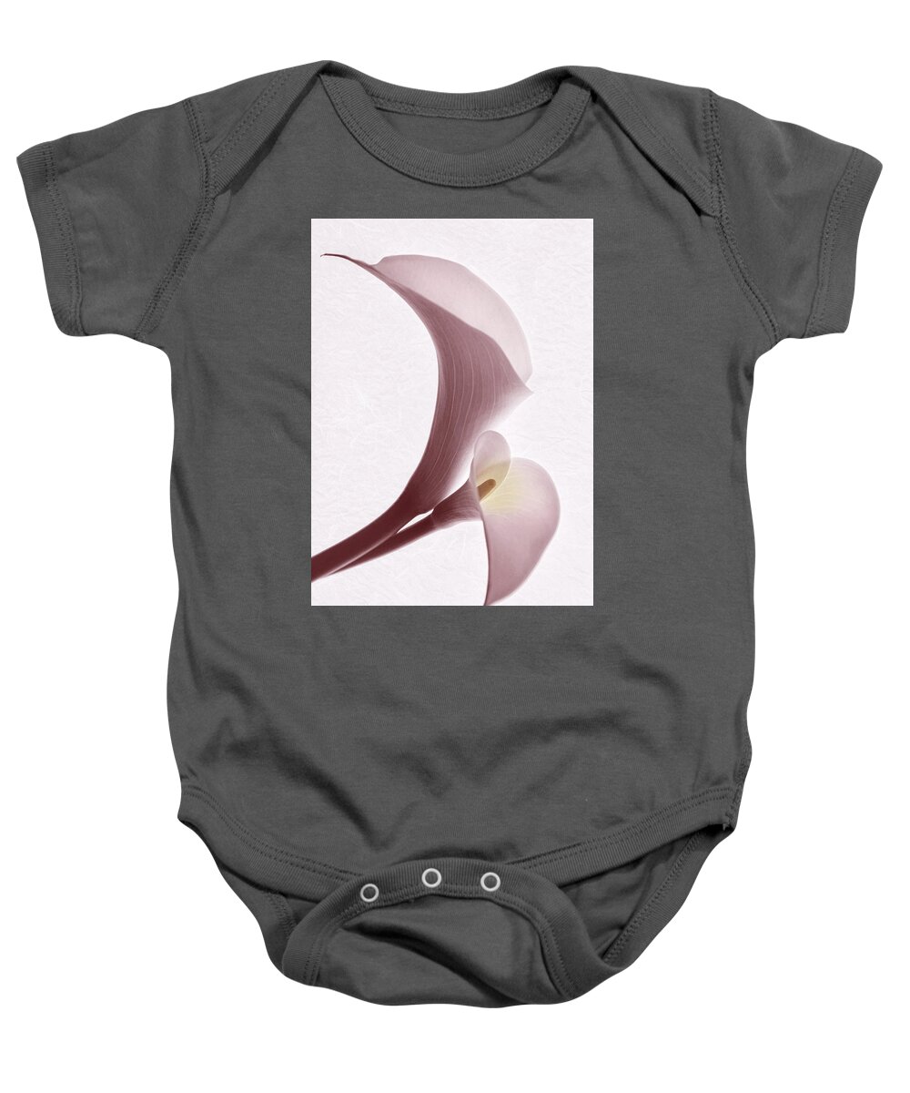 Calle Lilies Baby Onesie featuring the photograph Simple Grace by Leda Robertson