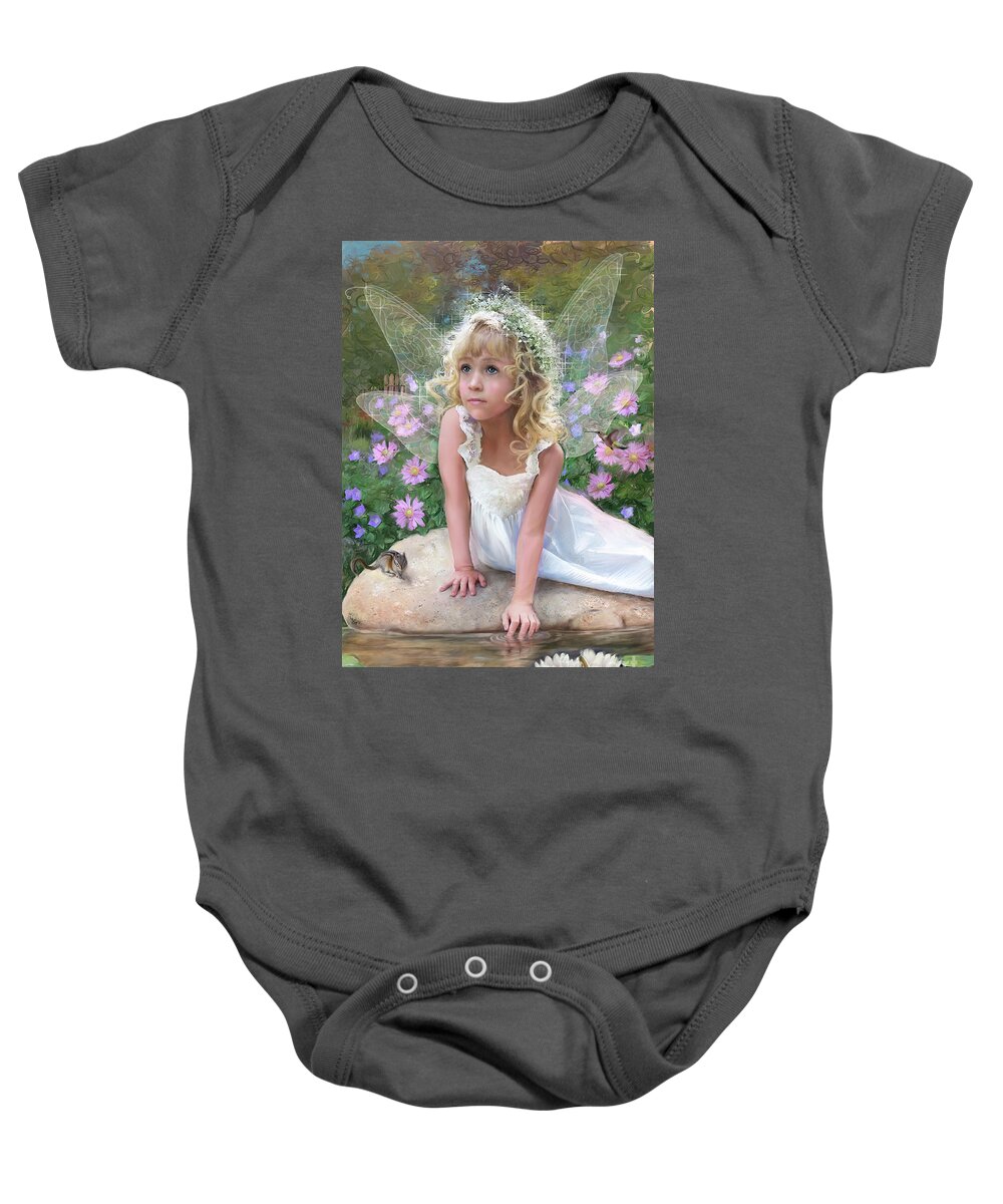Fairies Baby Onesie featuring the painting Sissy Fairy by Robert Corsetti