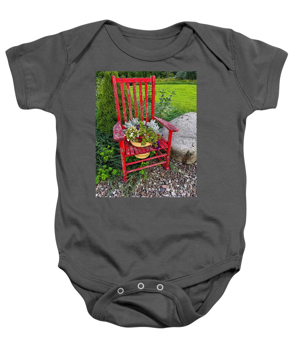 Diane Berry Baby Onesie featuring the digital art Sitting Pretty 2 by Diane E Berry