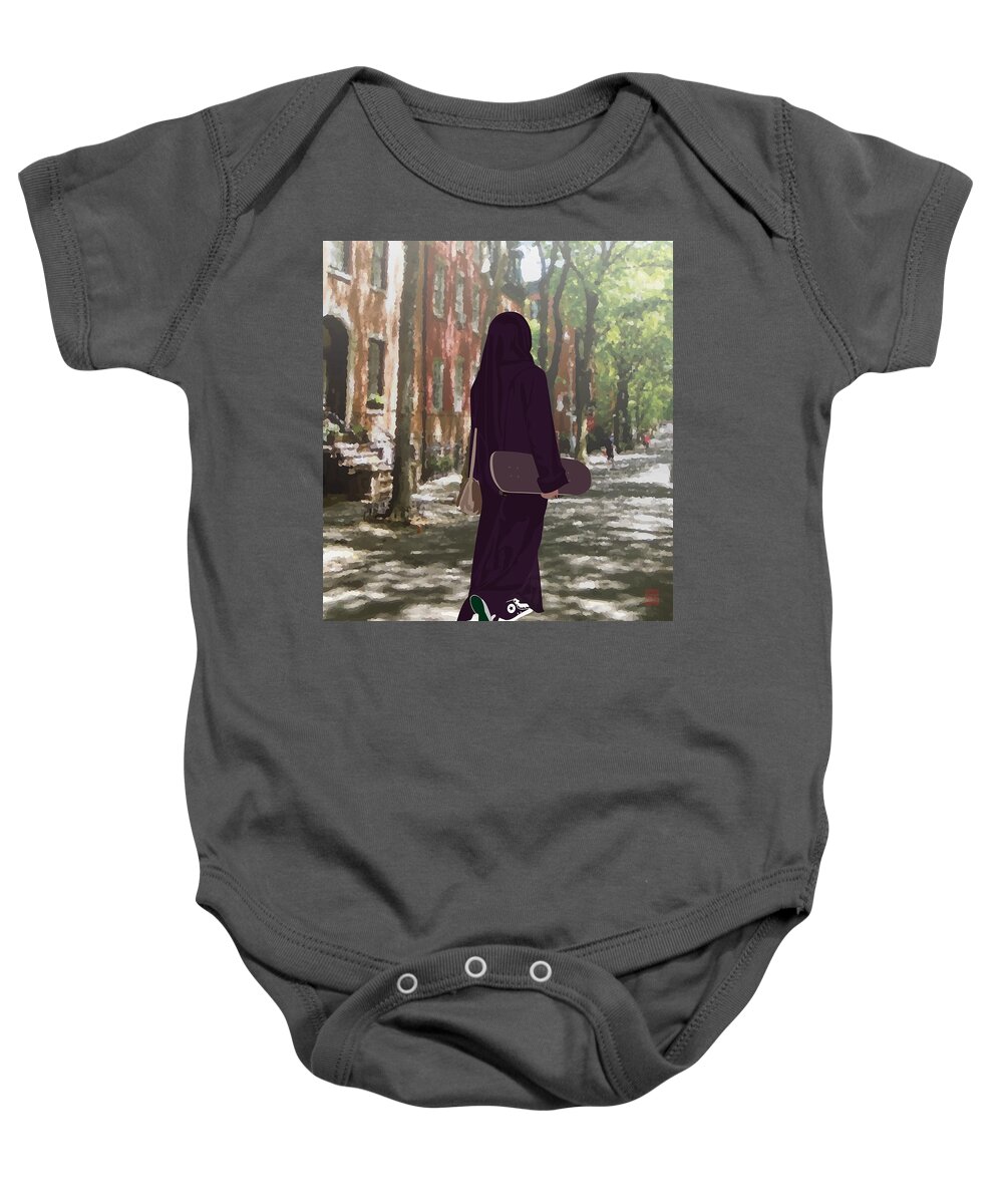 Skateboard Baby Onesie featuring the digital art Sk8r by Scheme Of Things Graphics