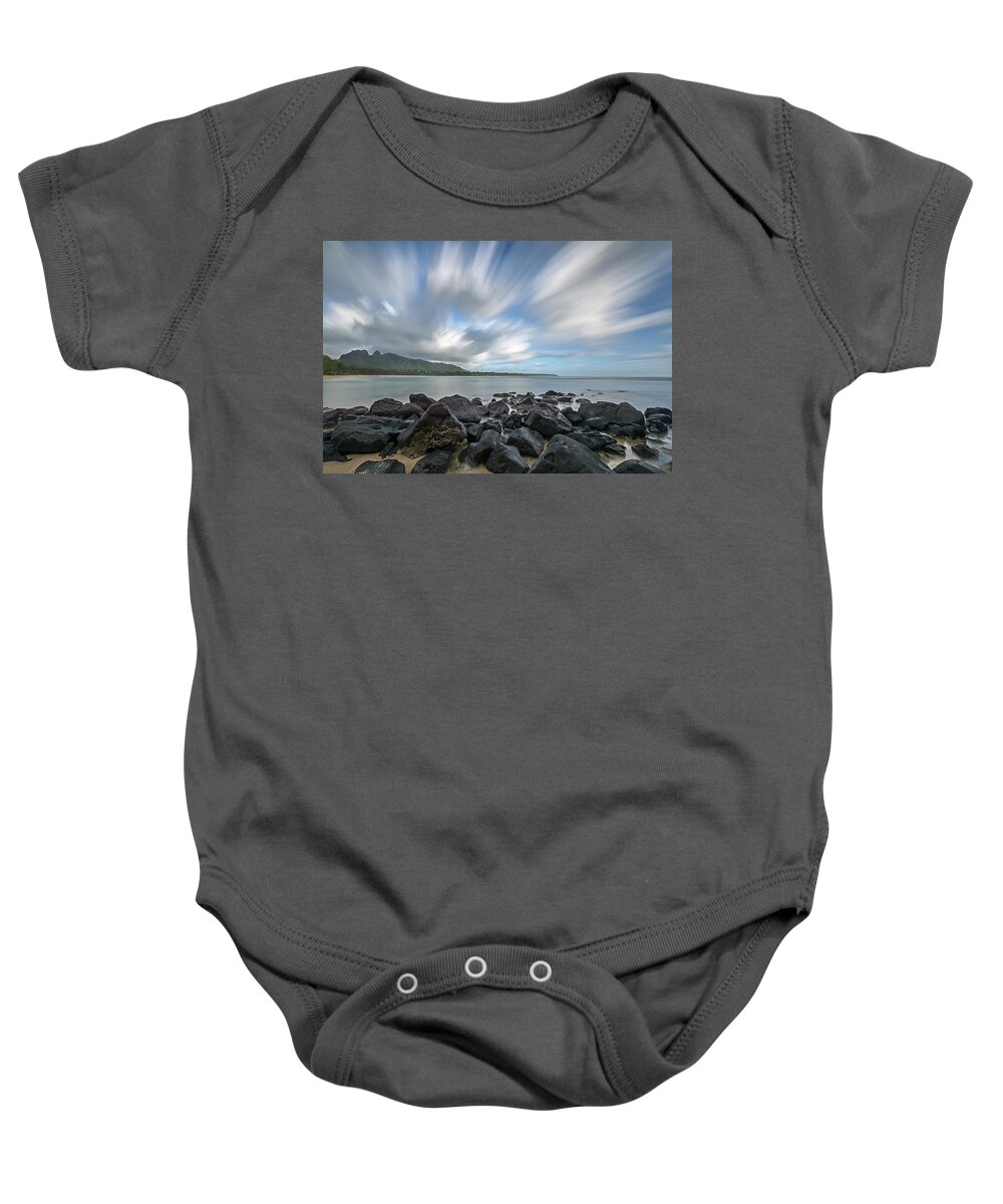 Anahola Baby Onesie featuring the photograph Skywalking by Jon Glaser