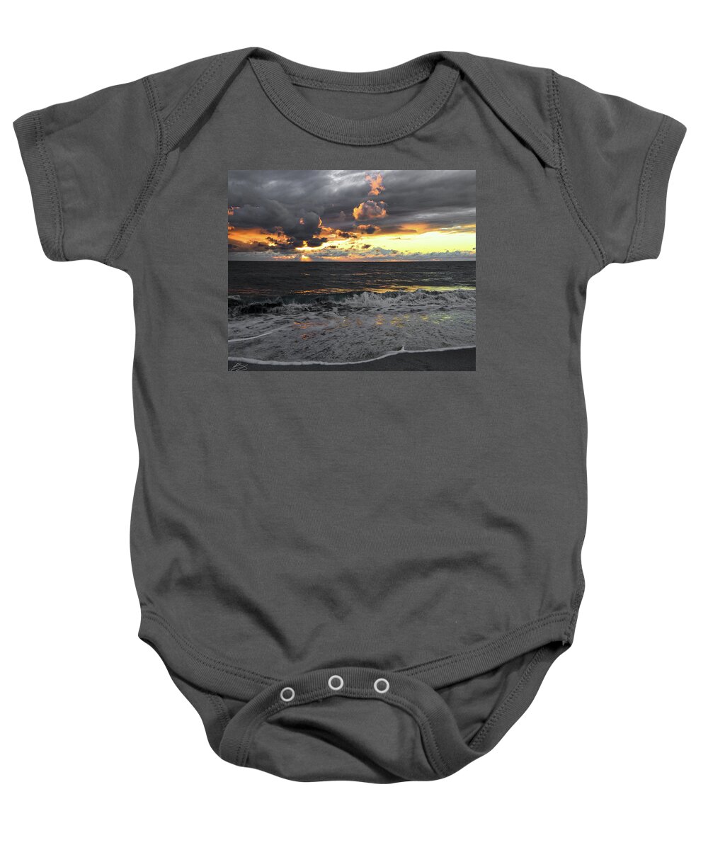 Sunset Baby Onesie featuring the photograph Smoke n Fire by Bradley Dever